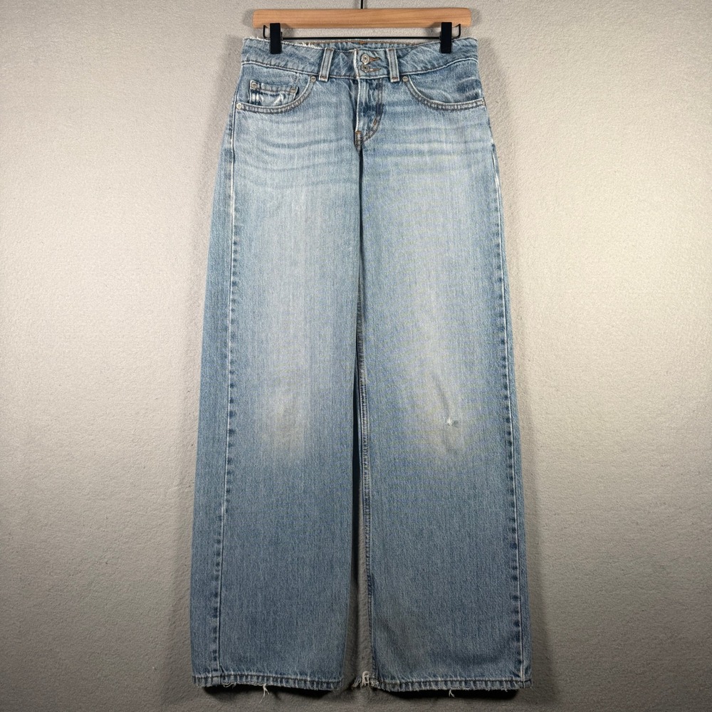Levis Superlow Wide Leg Jeans Light Wash Blue Baggy Denim A7498-0002 Womens 27